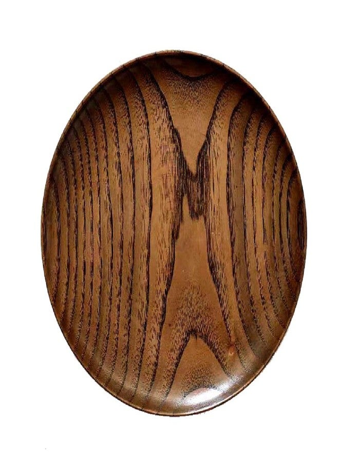 HomeImpel Round Wood Dish, Plate Acacia Wooden for Cake, Sweets Fruit Dessert Coffee Dish, Round Wood Dinner Tableware Plates, Tray for Home Decoration (5.3 Inch) - Image 1